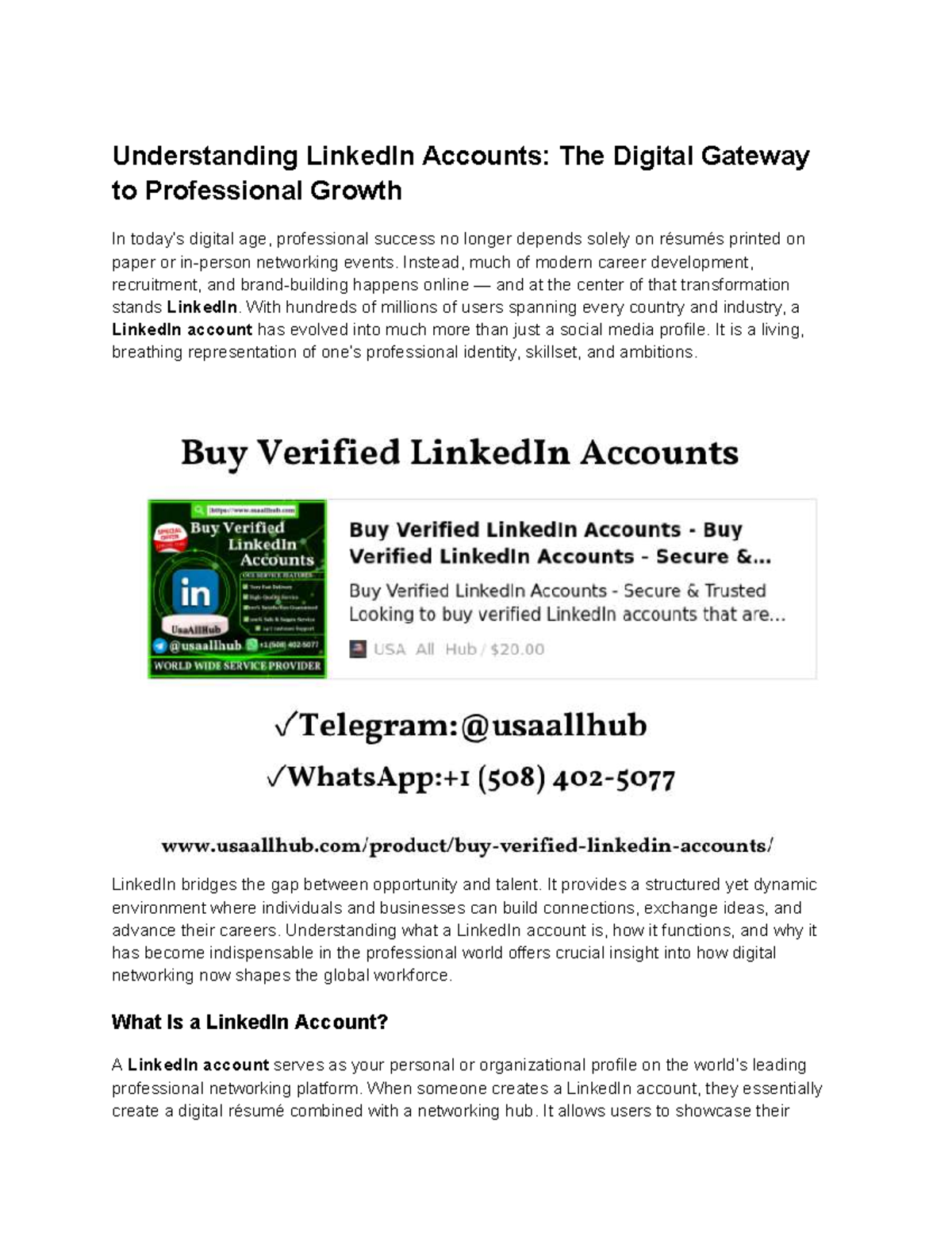 LinkedIn Accounts: Your Digital Gateway to Professional Growth - Studocu
