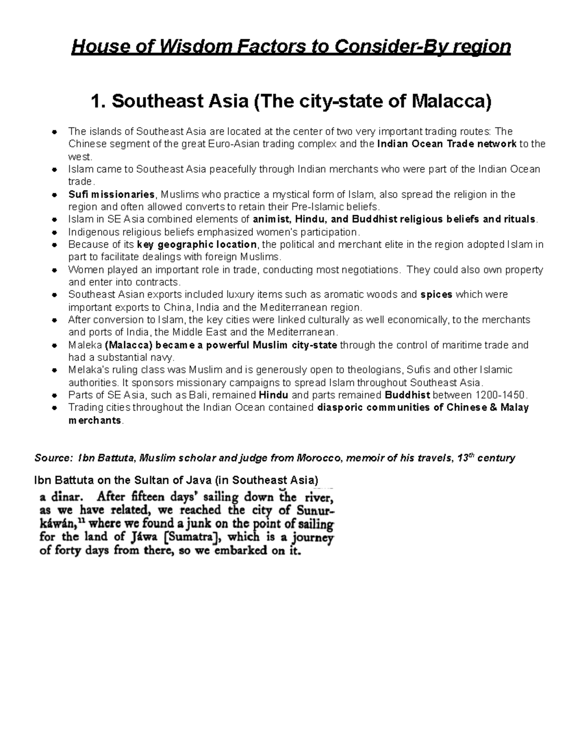 House of Wisdom: Factors Influencing Islam's Spread in SE Asia & West ...