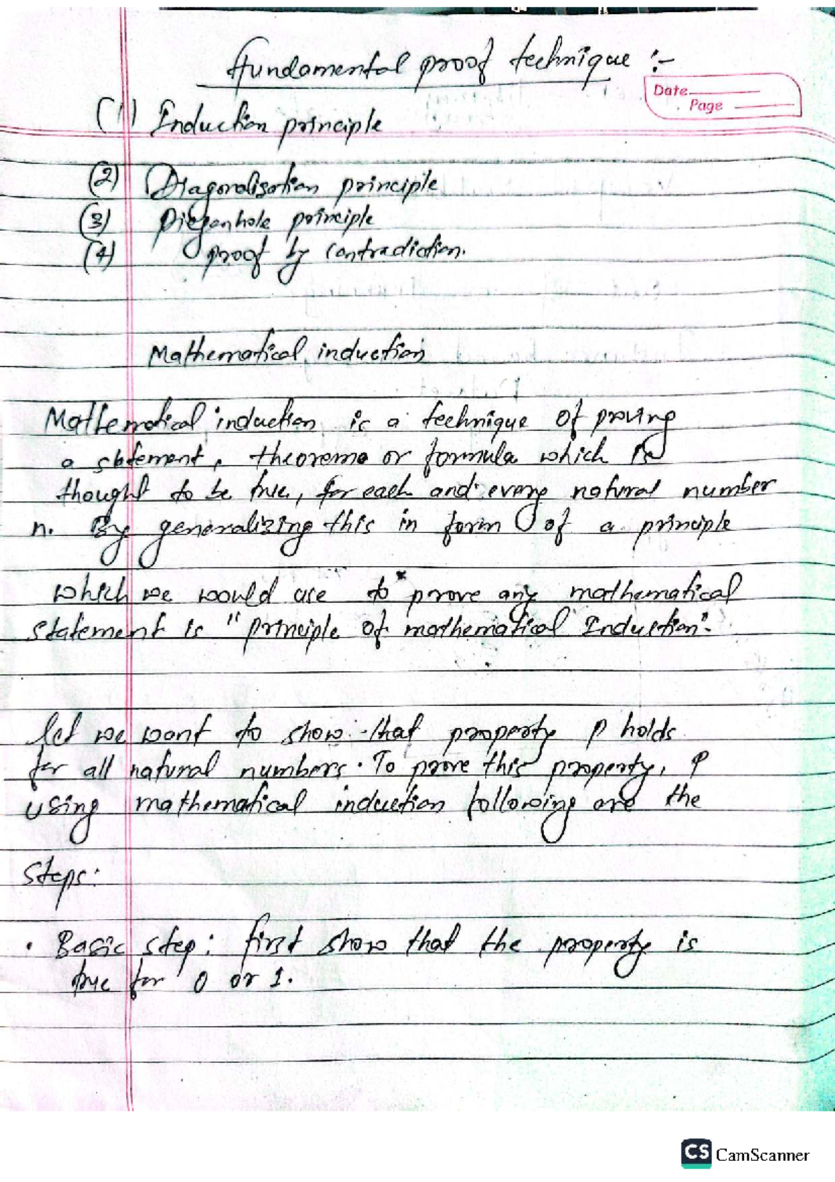 CS 2.8 Mathematical Induction Techniques and Principles - Studocu