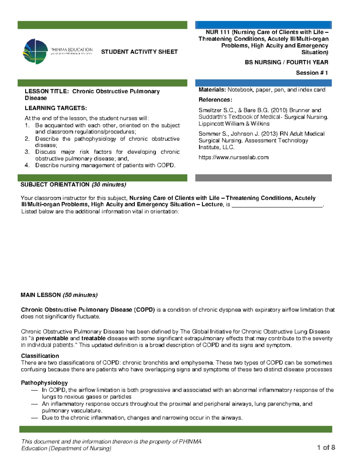 Disaster Nursing NUR 113 Lecture: Session 1 Overview and Essentials ...
