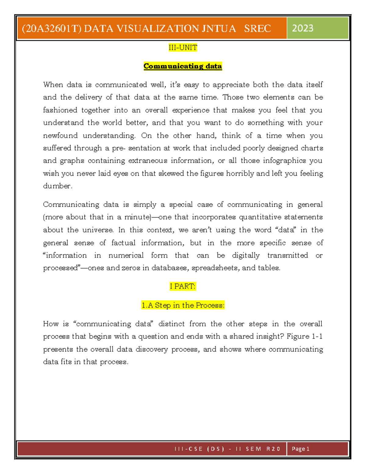 (20A32601T) DATA VISUALIZATION NOTES - JNTUA SREC 2023 - Studocu