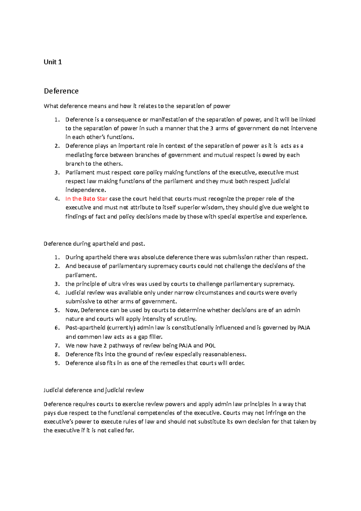 Unit 3 Lawfulness: Understanding Deference and Separation of Powers ...