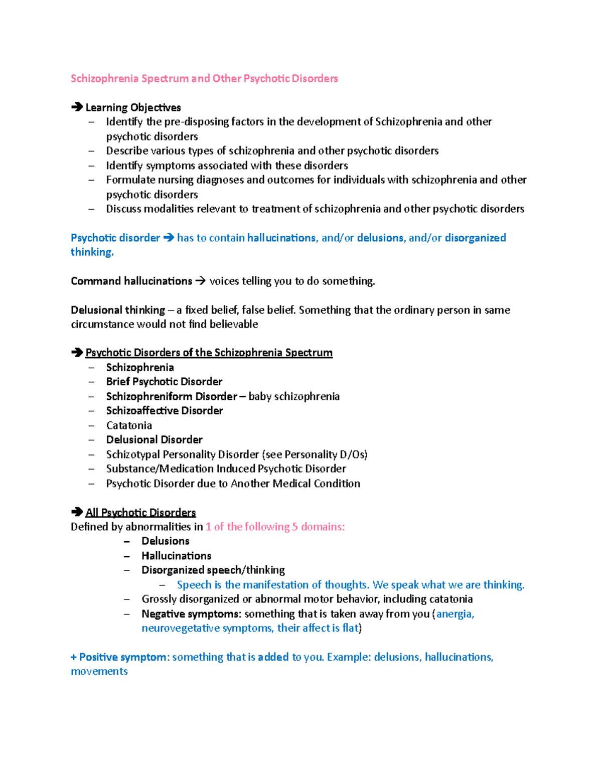 Schizophrenia Spectrum and Other Psychotic Disorders - Command ...