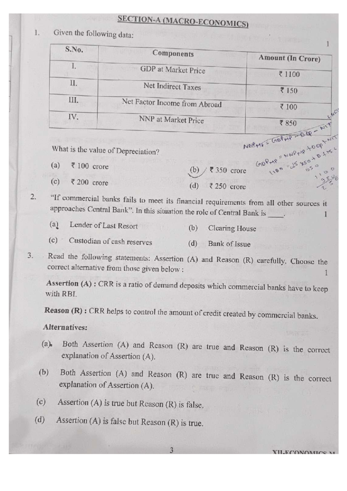 Eco Sample 2 - Government School: National Income & Economic Concepts ...