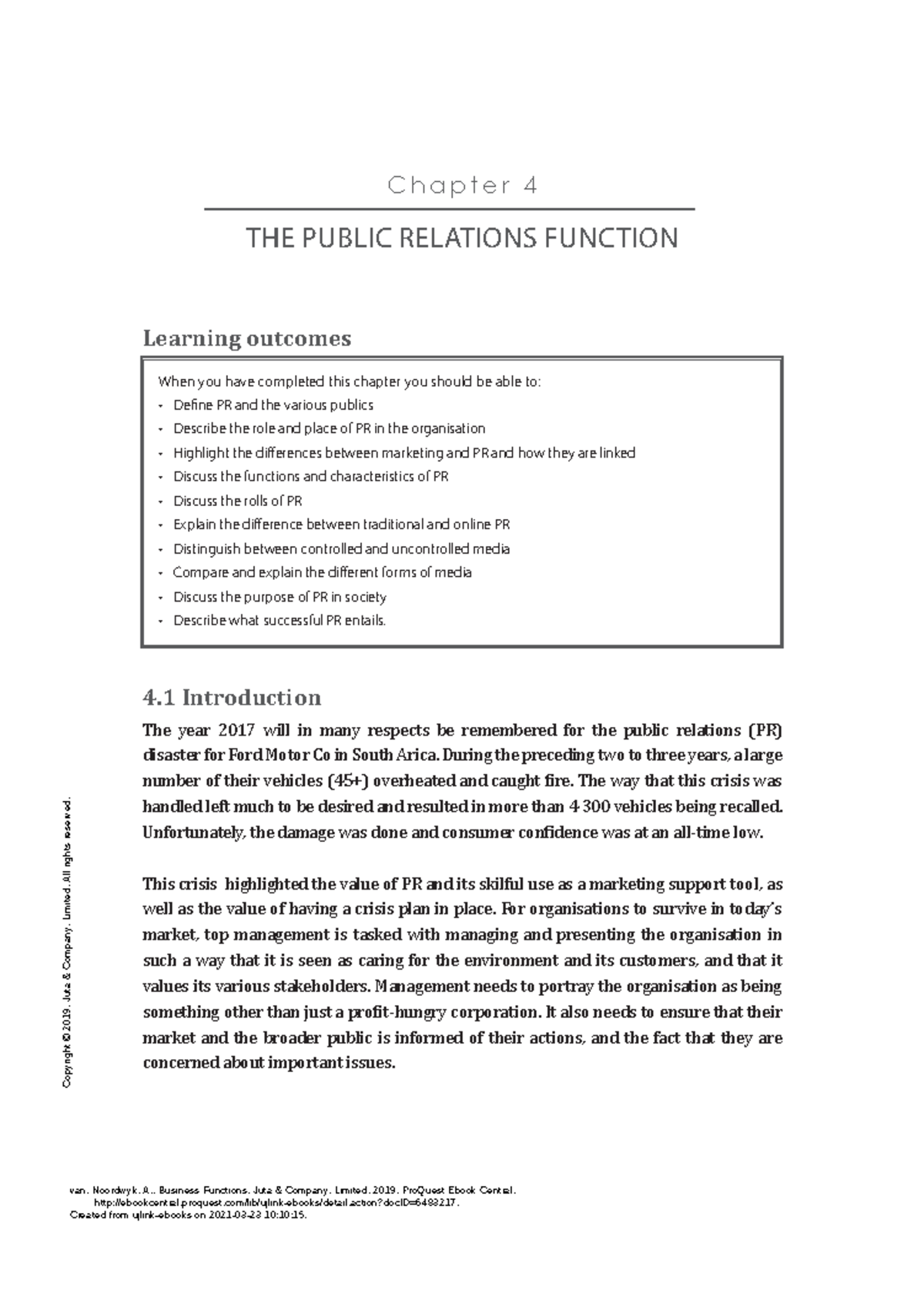 Chapter 4 - Public Relations Function Overview (AGEC1634) - Studocu