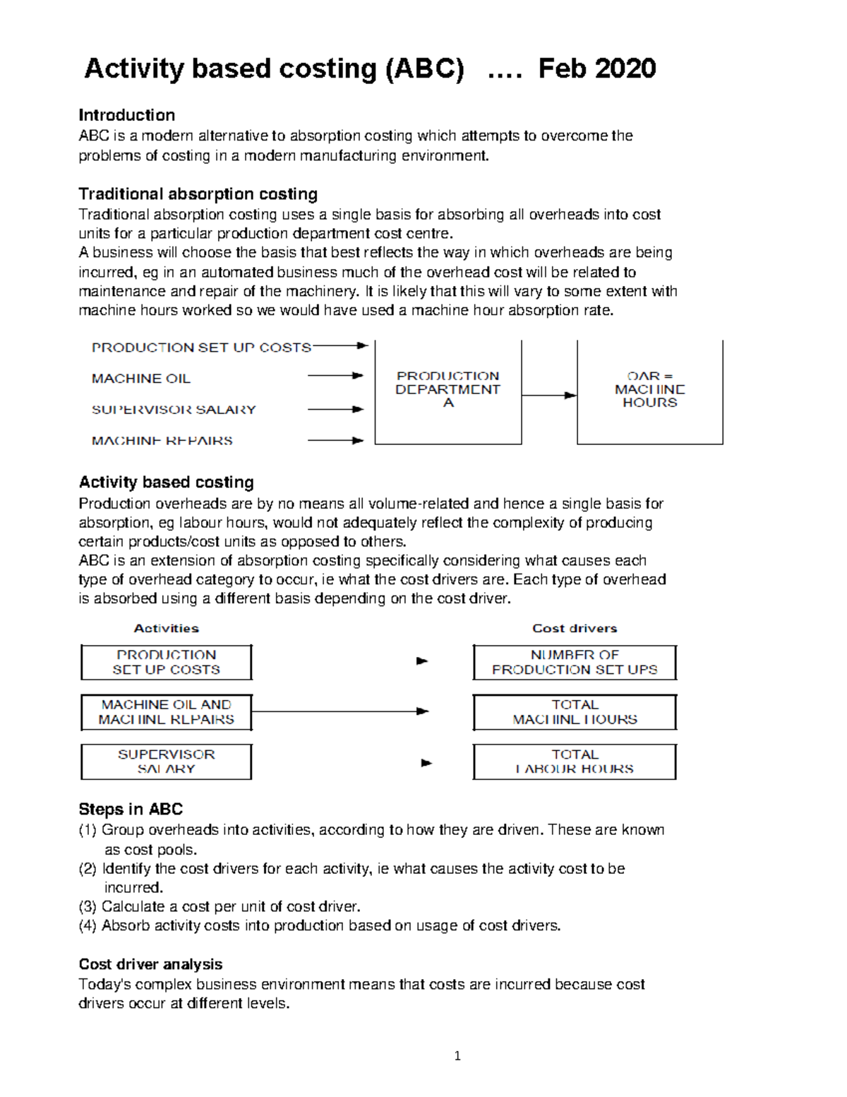 ABC - Activity Based Costing Analysis and Implementation Guide - Studocu