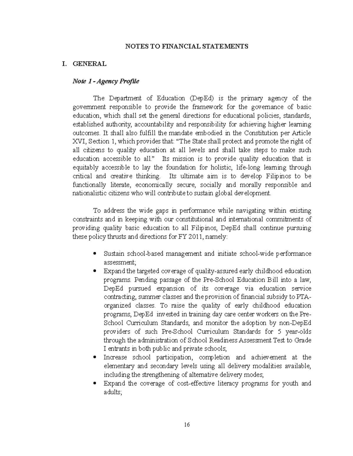 08-Dep Ed 2011 Financial Statements Notes and Updates - Studocu