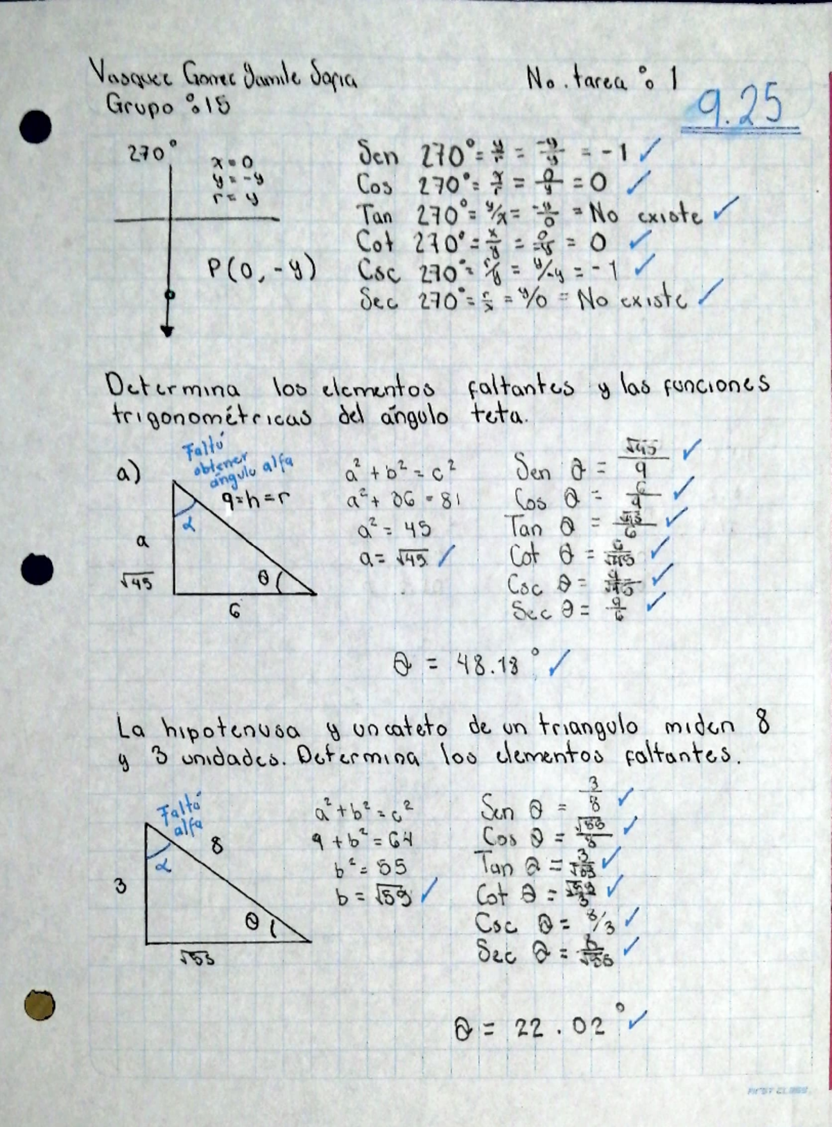 Ejercicios de trigonometría - Vasqet Gonet Joumlt dapa Grupo 15 N. a ...