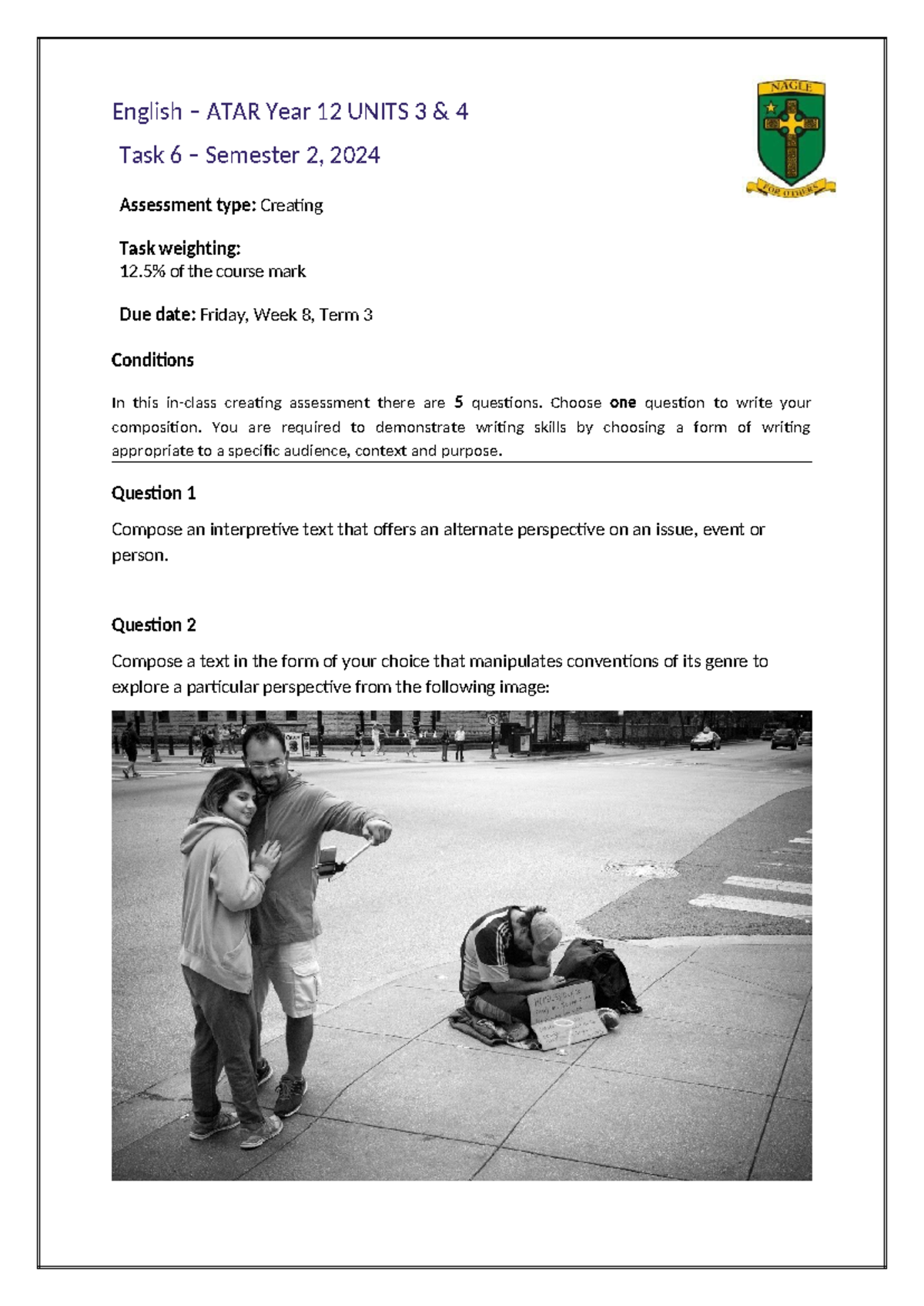 English ATAR Year 12 Units 3 & 4 Task 6 In-Class Composition - Studocu