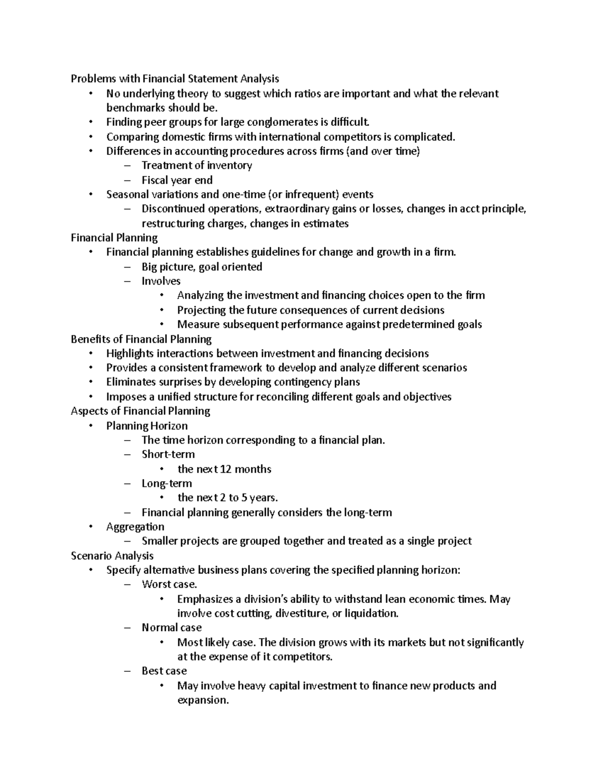 Problems and Benefits of Financial Statement Analysis and Planning ...