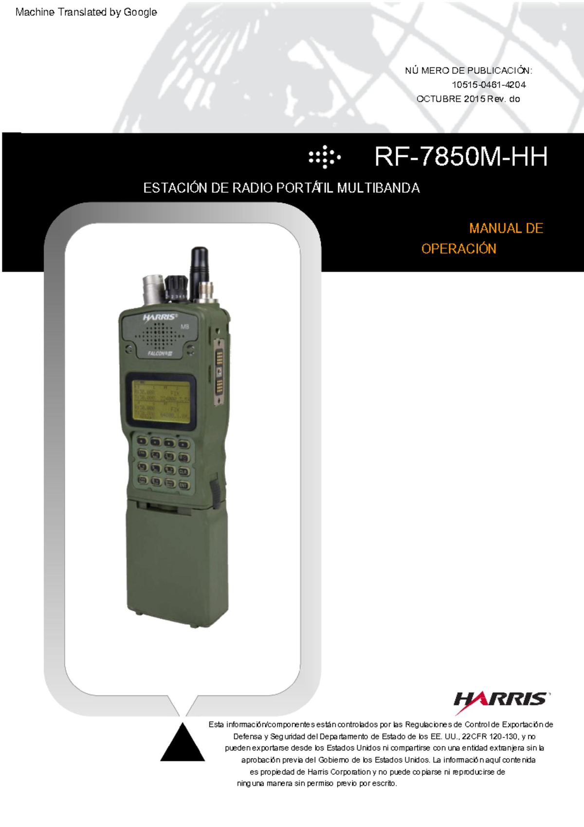 7850M HH Manual de Operación de Estación de Radio Multibanda - Studocu