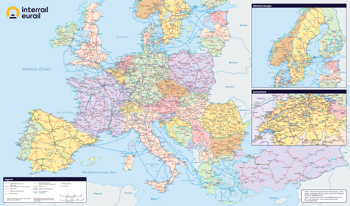 Interrail Map 2025: Comprehensive Travel Guide for Europe - Studocu