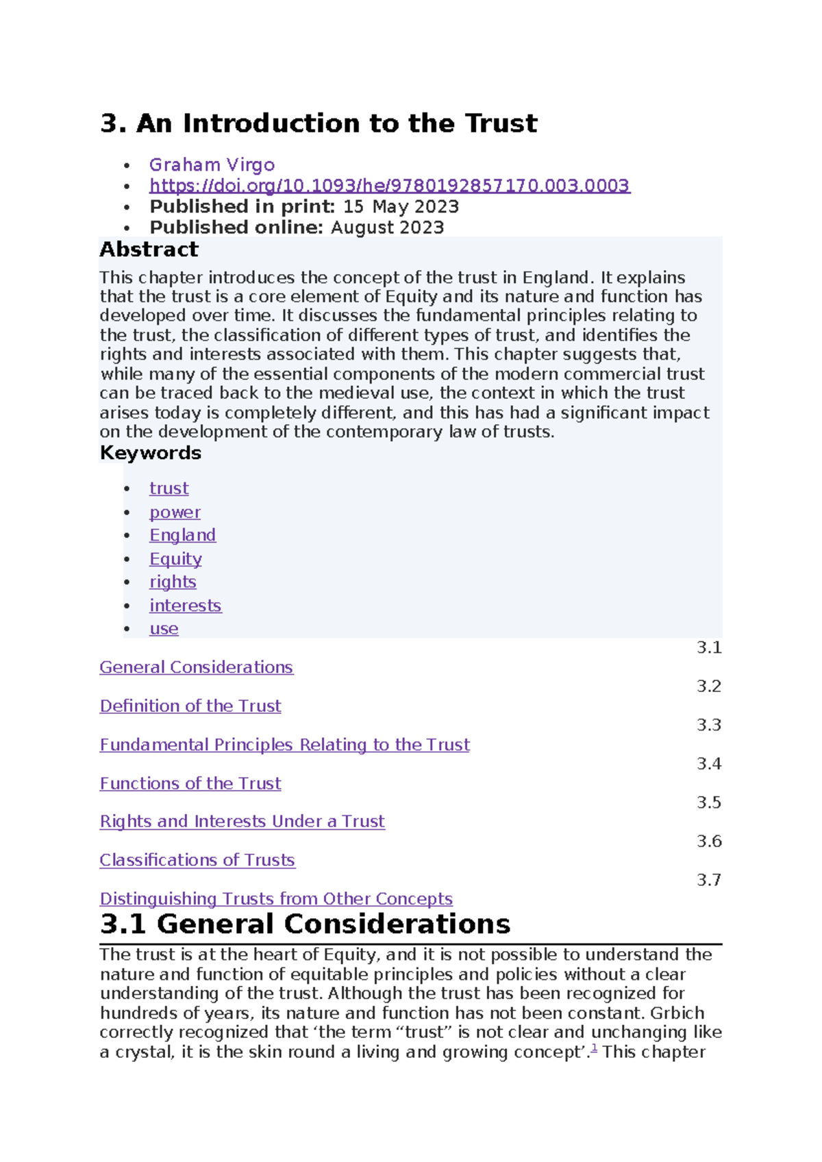 Trusts in England: An Introduction to Equity Principles (LAW 101) - Studocu