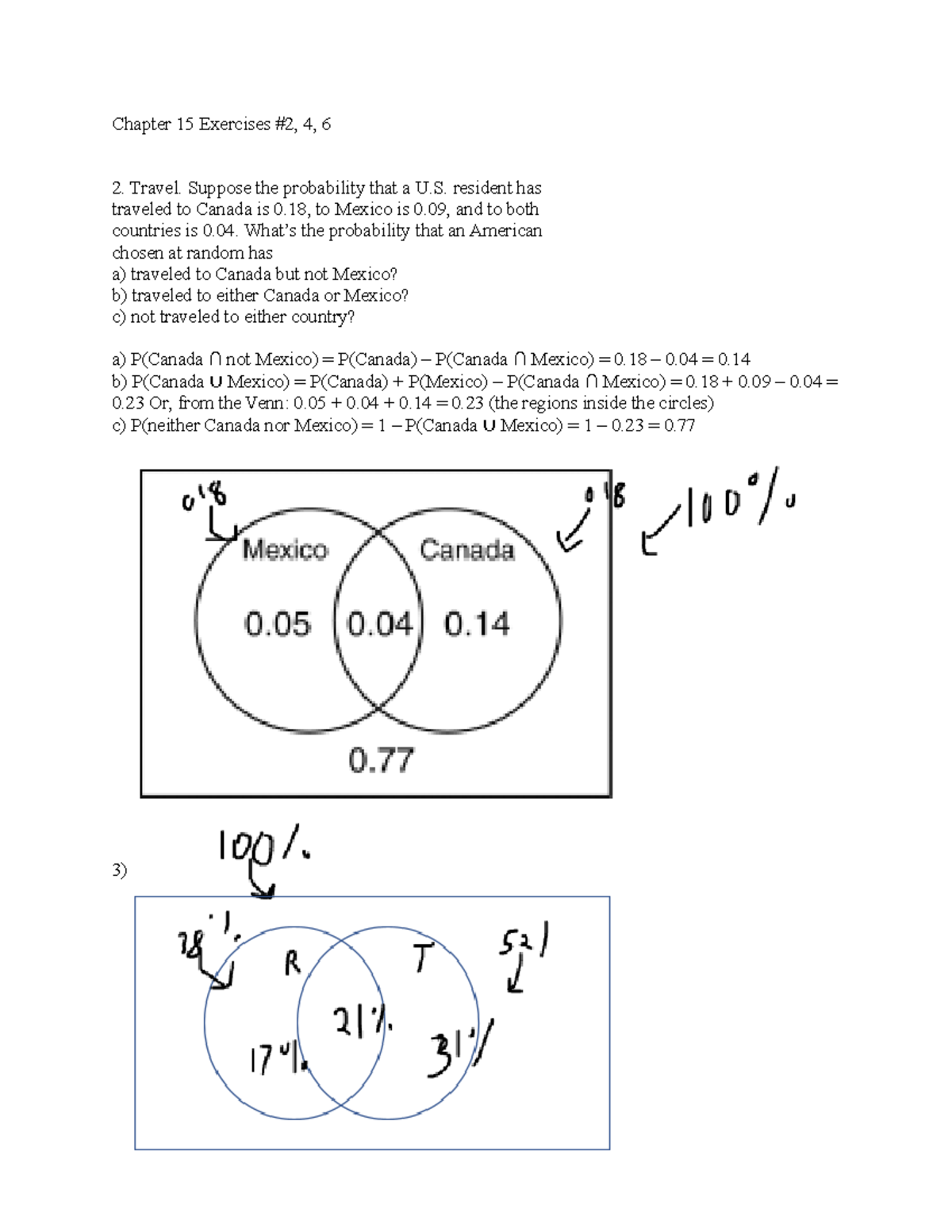 Probability HW 4 - Problems on stat lessons. - Chapter 15 Exercises #2 ...