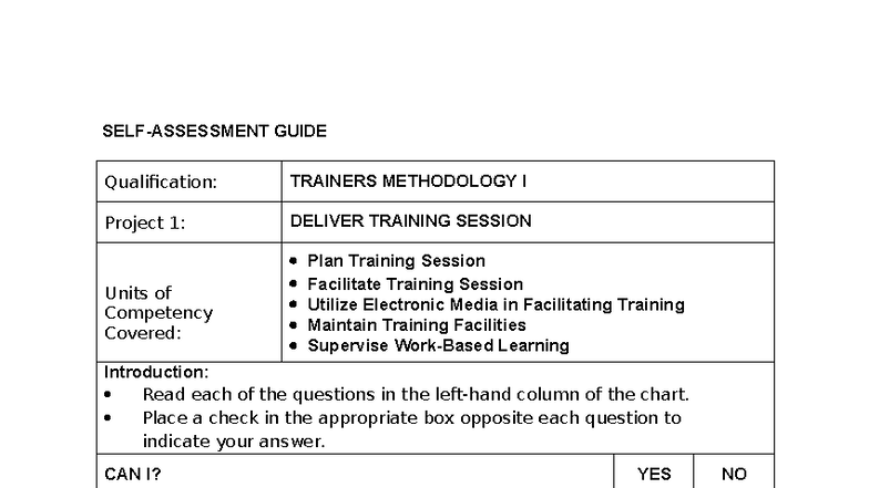 SAG Trainers Methodology TM Level I - TVT110- Trainer’s 1 SELF ...