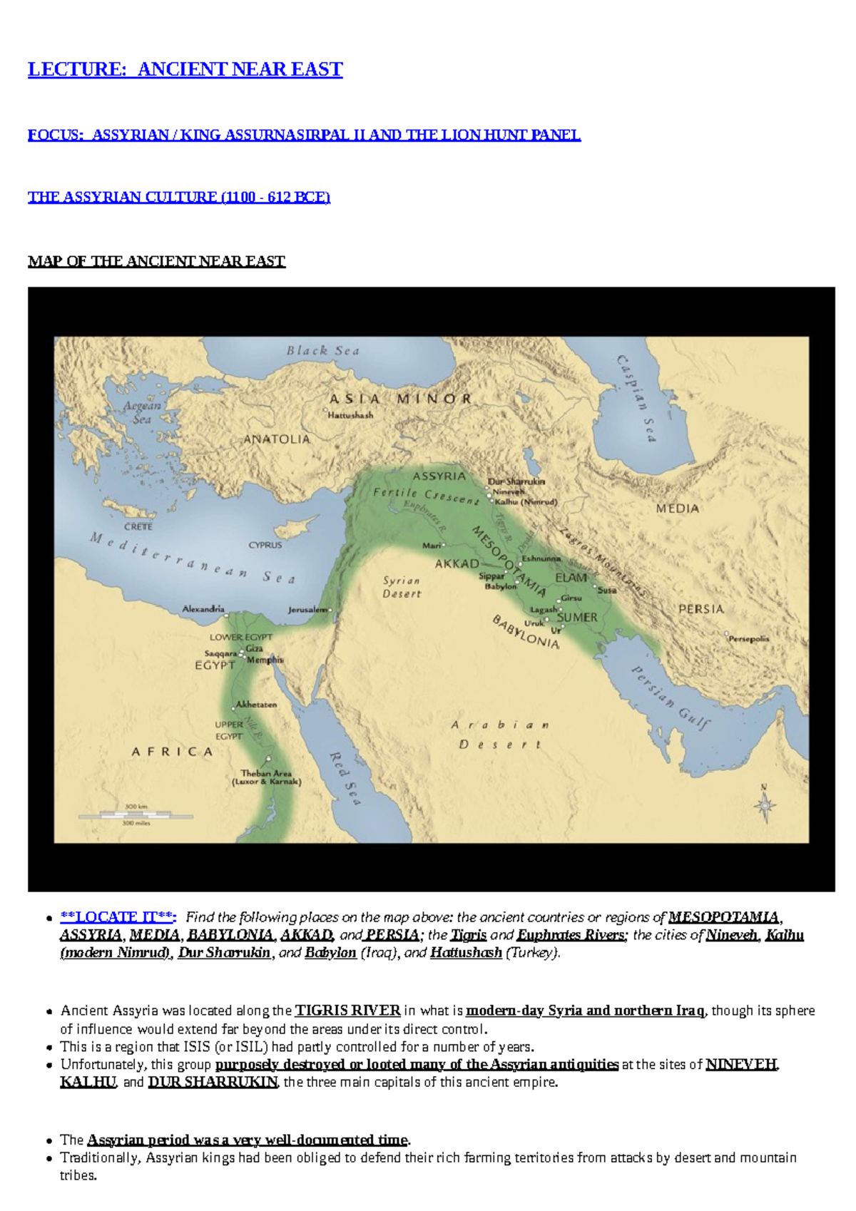 LECTURE: ASSURNASIRPAL II AND ASSYRIAN CULTURE (875-860 BCE) - Studocu