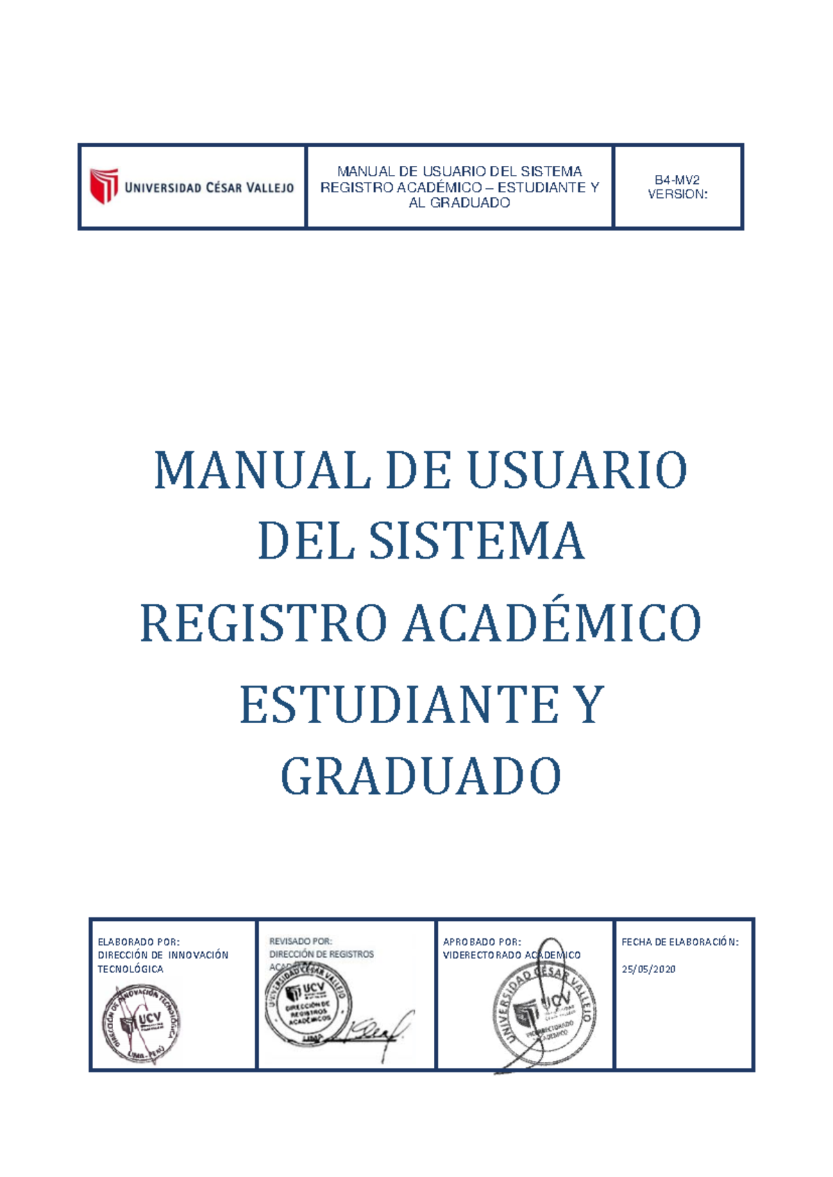 MV4 Manual DE Usuario DEL Sistema DE Informacion DE Registro Academico ...