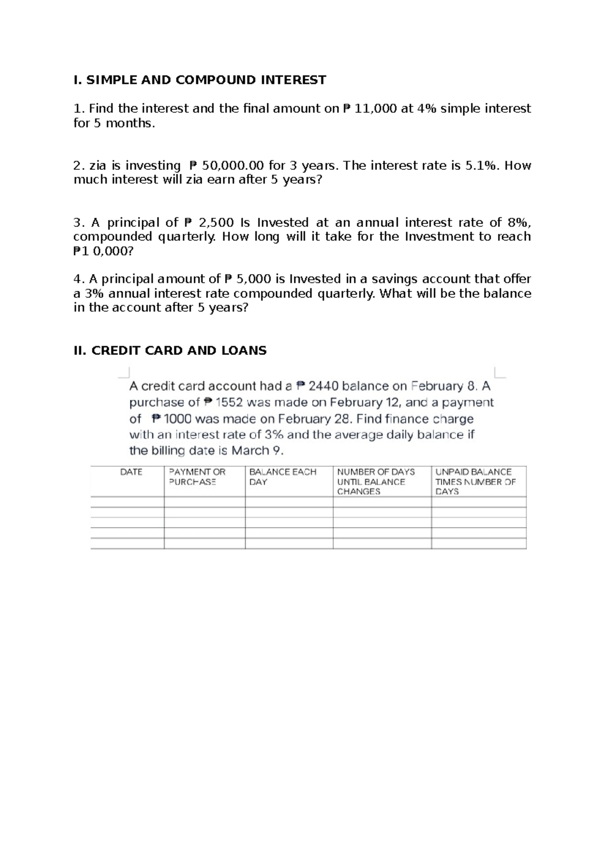 Group 5 MMW Activities - Student Guidelines on Finance Concepts - Studocu