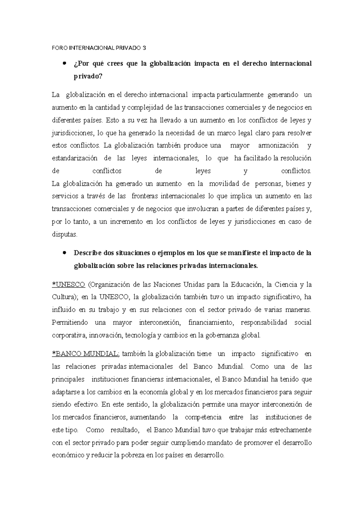 Impacto de la Globalización en el Derecho Internacional Privado 3 - Studocu