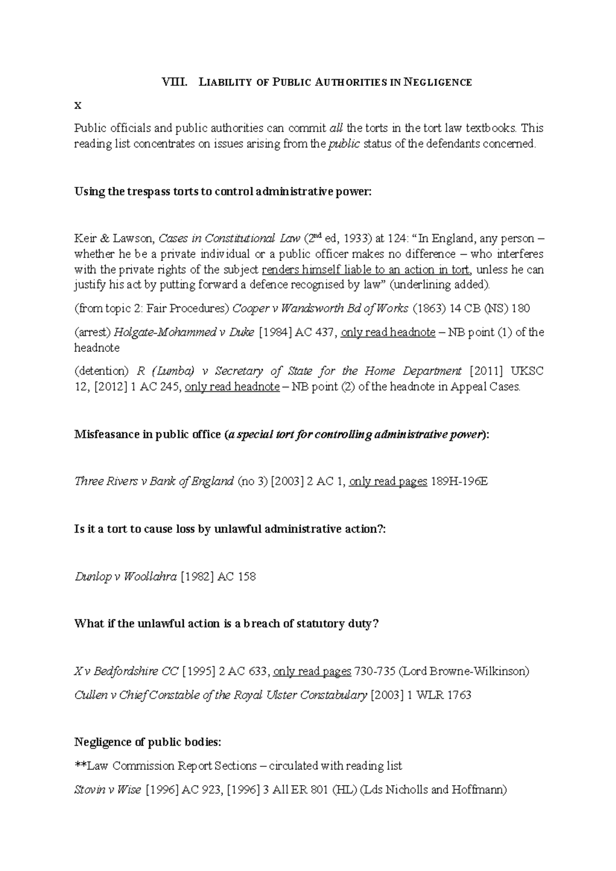 Liability of Public Authorities in Negligence: Key Case Studies ...