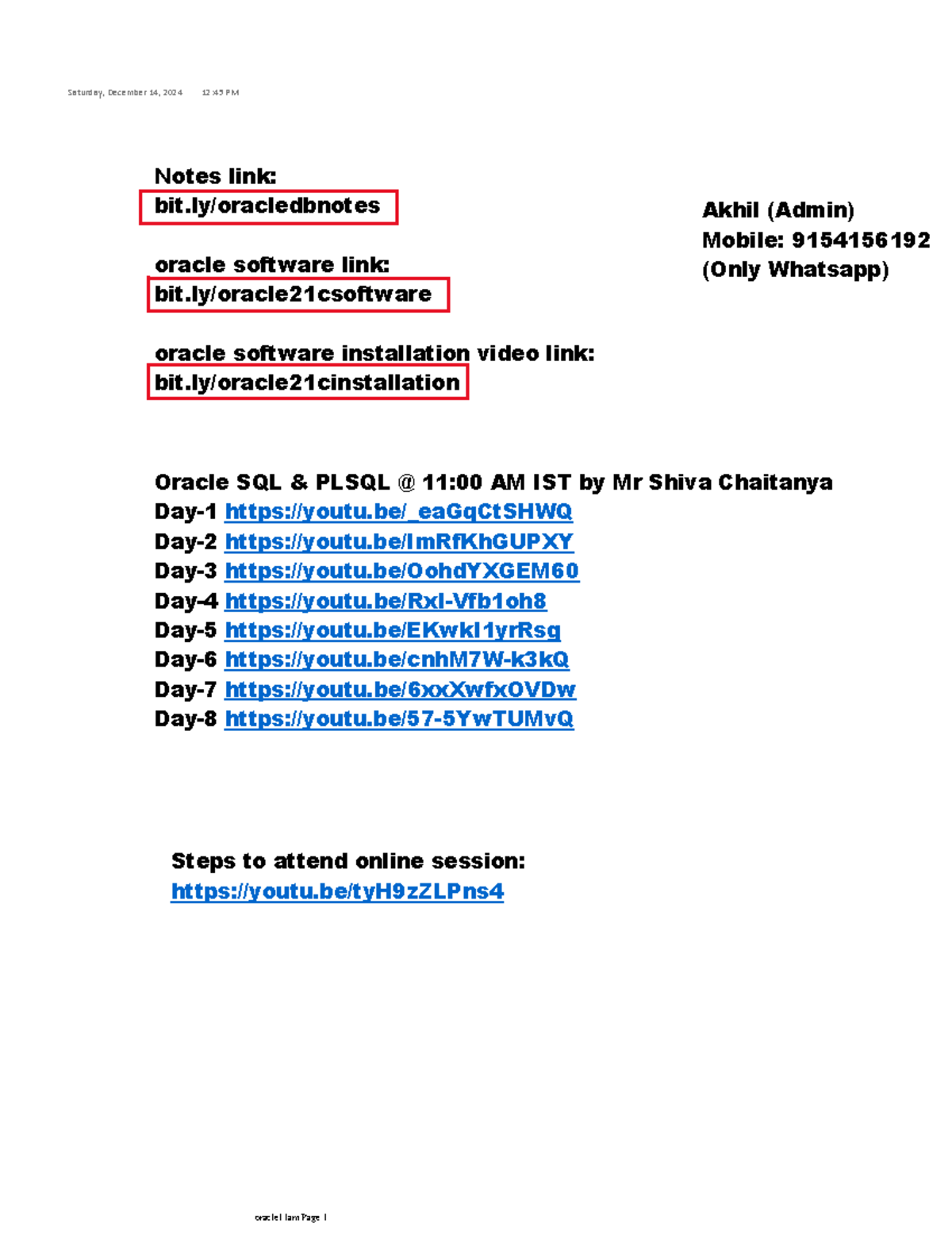 Oracle SQL & PL/SQL Lecture Notes for Course Code ORACLE 11AM - Studocu