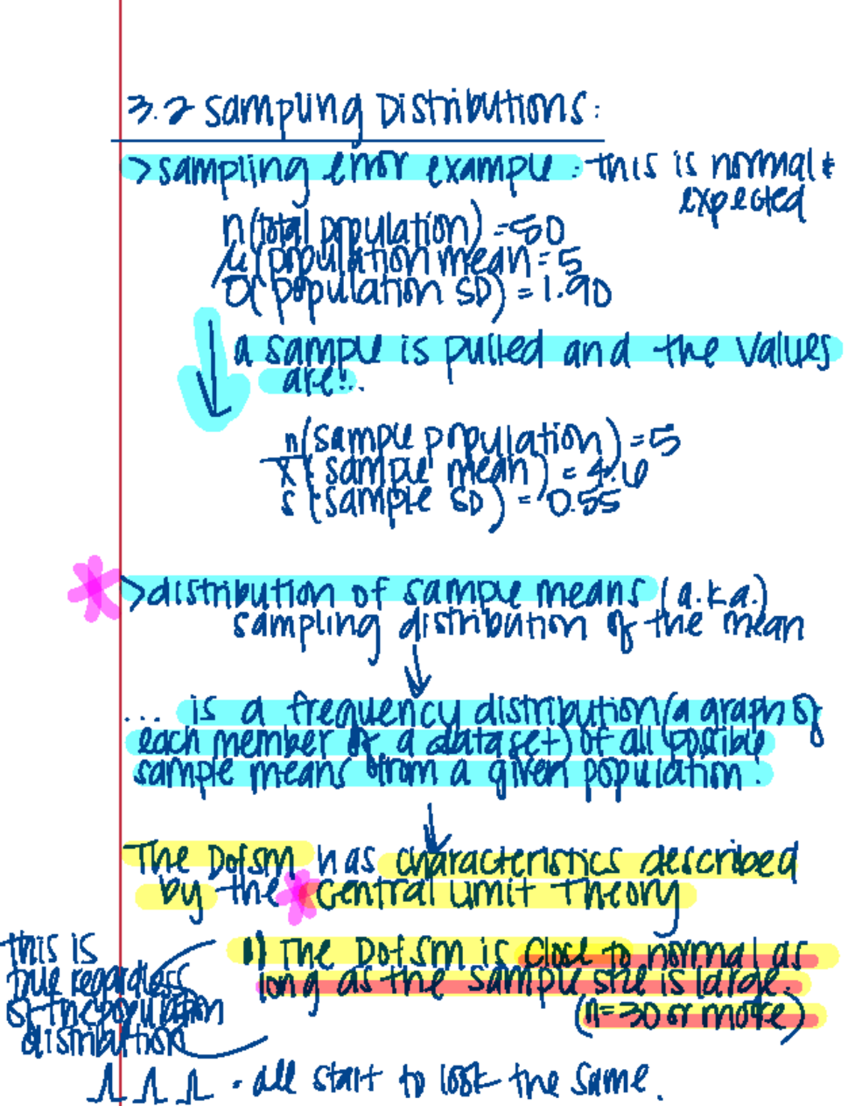 Statistics - Lecture Notes on Sampling Distributions and Errors - Studocu