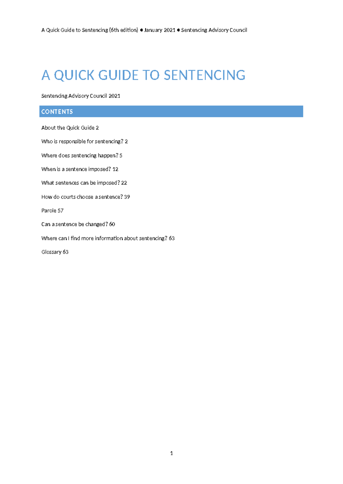 A Quick Guide to Sentencing (6th Ed.) - Sentencing Advisory Council ...
