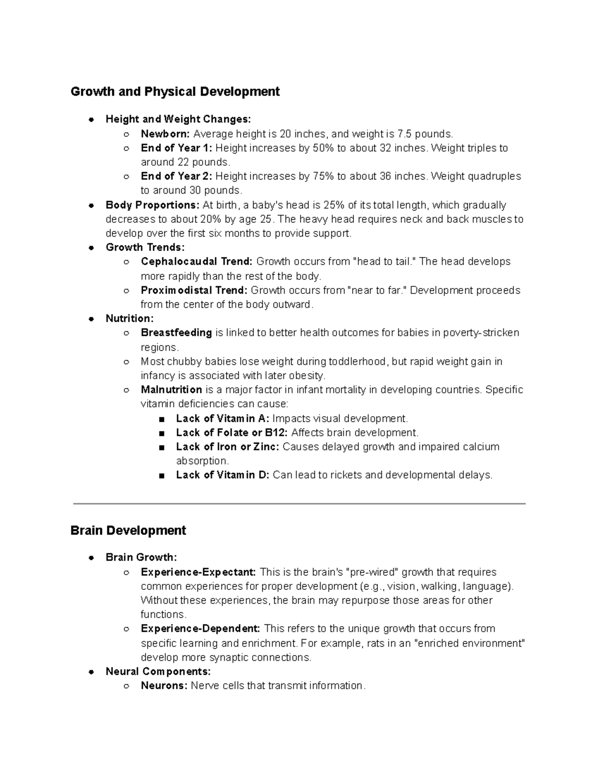 Psych 240 Final Exam Study Guide: Growth, Brain, and Development ...