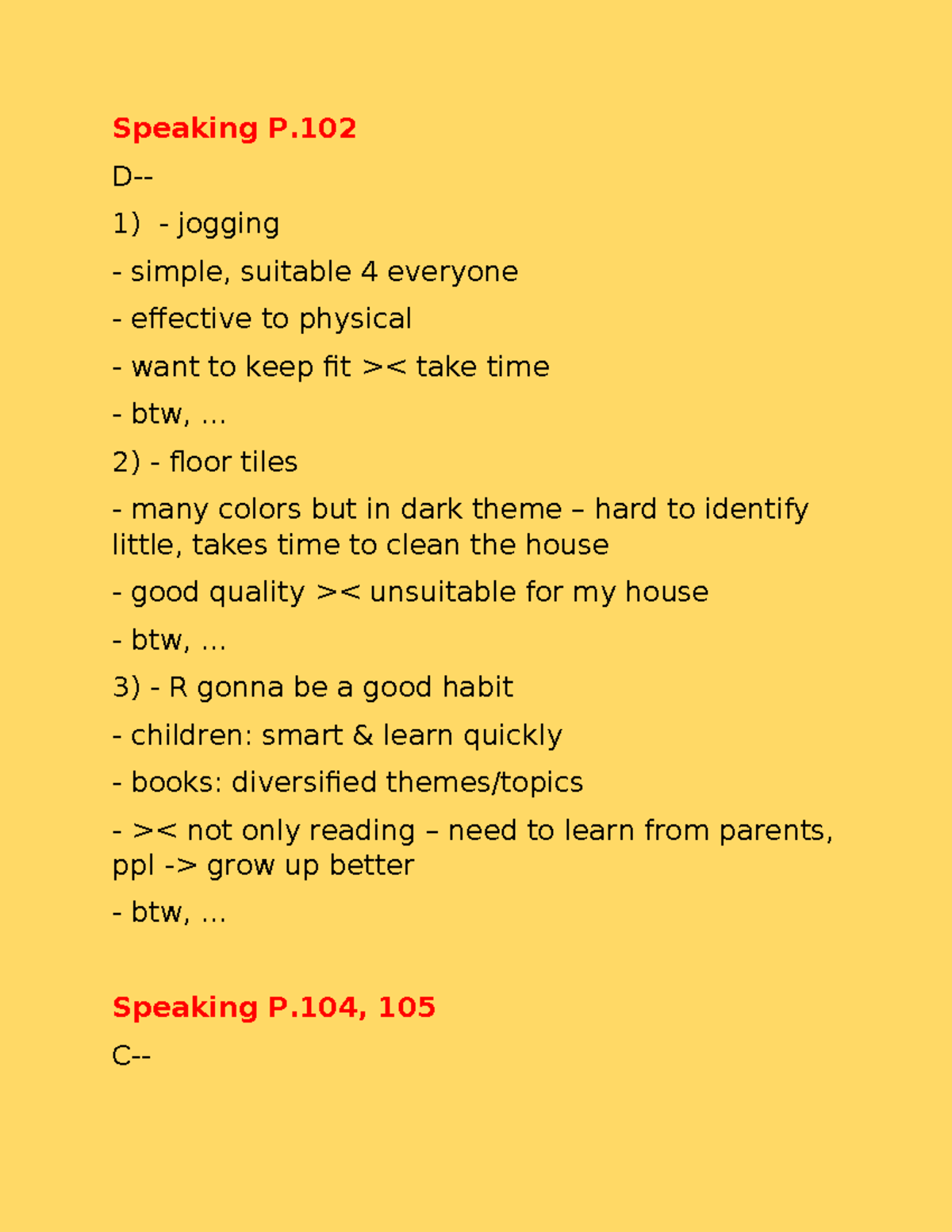 Toeic Speaking Practice Notes - BTVN - Studocu