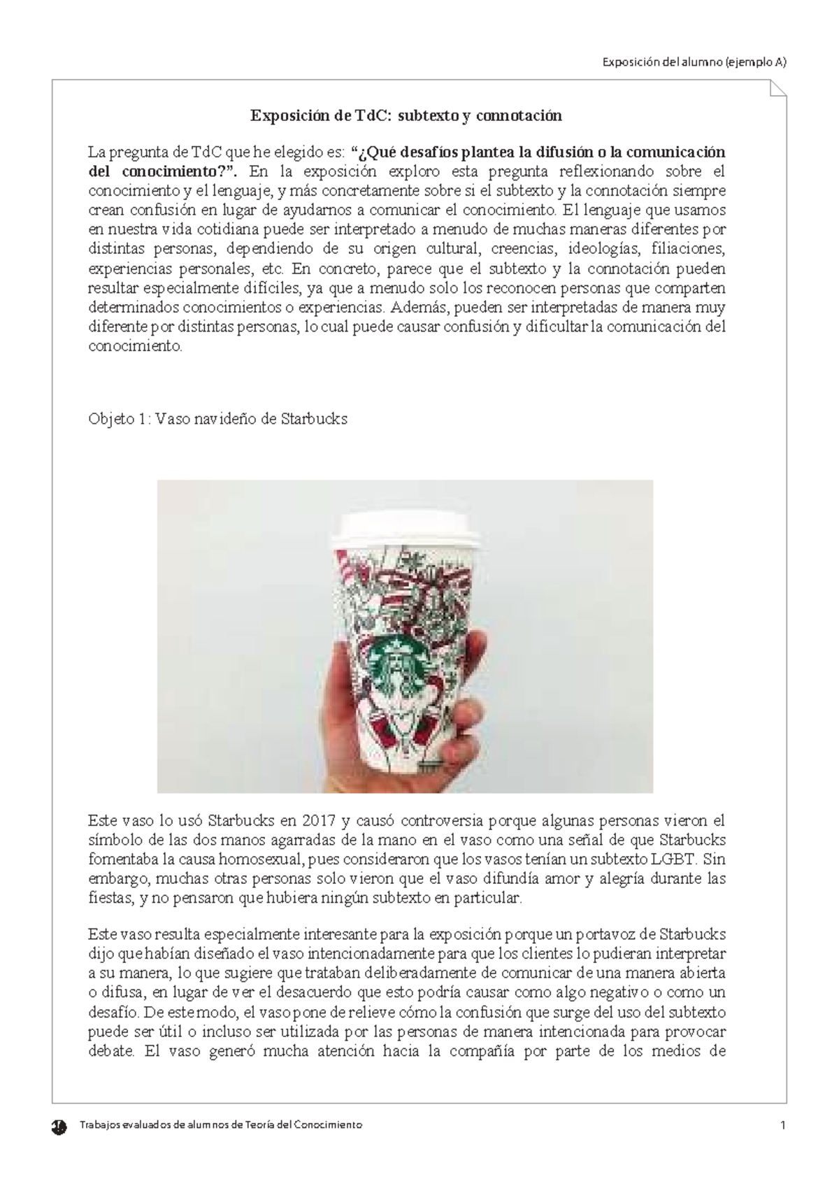 Exposición de TdC: Subtexto y Connotación en la Comunicación - Studocu