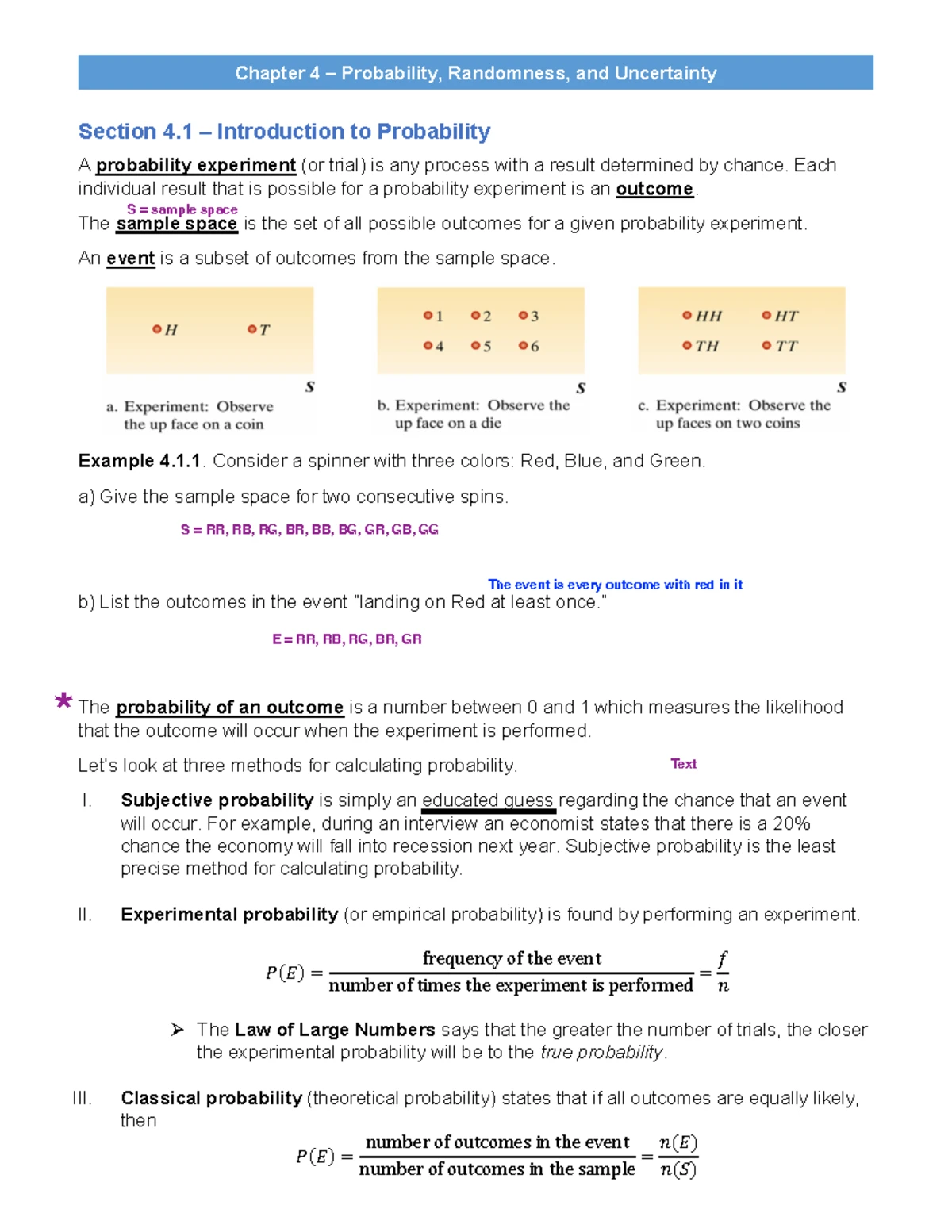 Chapter 1 Notes Pg 6 - Example 1.3. Identify the sampling technique ...