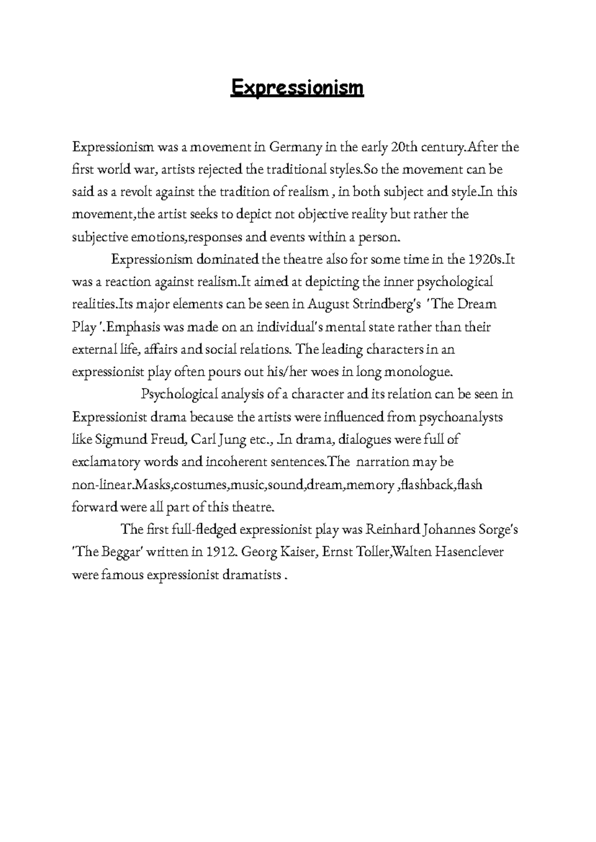 Expressionism: A Study of the Early 20th Century German Movement - Studocu