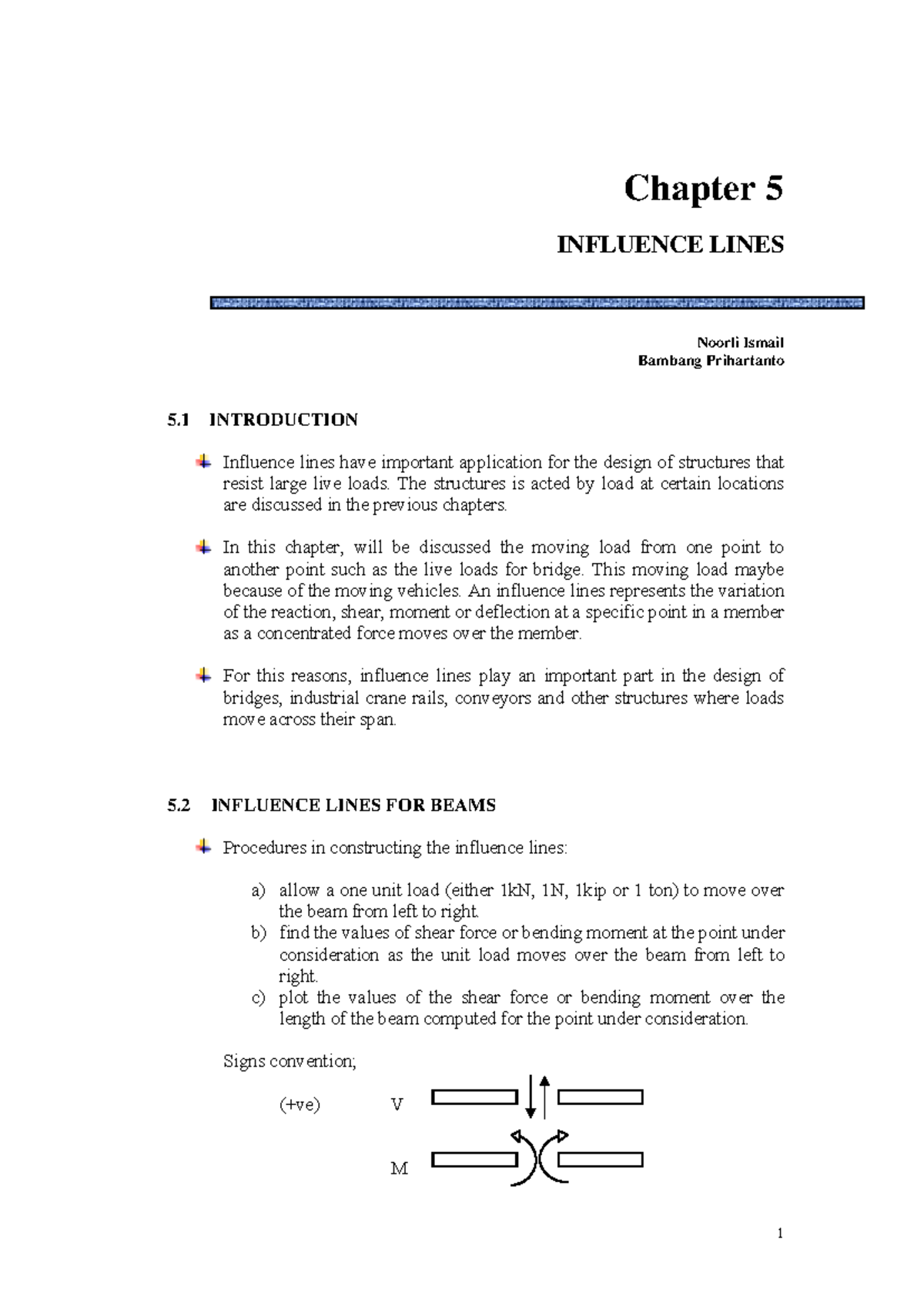 Chapter 5: Influence Lines for Structural Design (ENG 101) - Studocu
