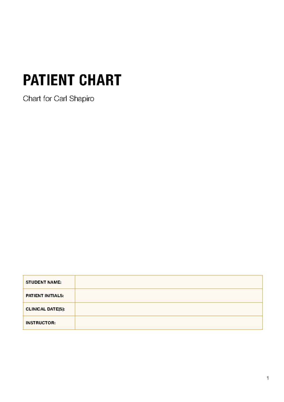 Carl Shapiro Chart - SIM - PATIENT CHART Chart for Carl Shapiro STUDENT ...