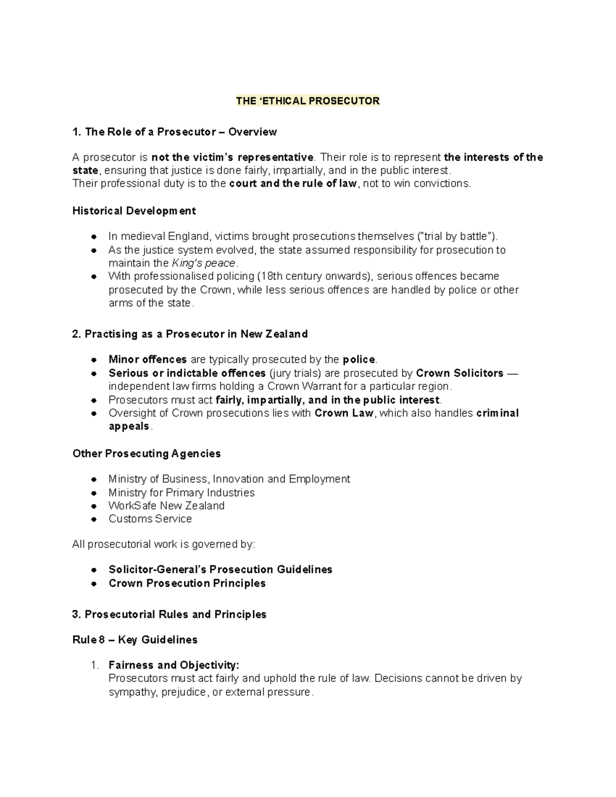 The Ethical Prosecutor: Understanding Roles and Responsibilities - Studocu