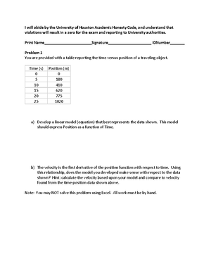 Assignment+3+Spring+2025 - ENGI 1100 Spring 2025 Assignment 3 Excel and ...