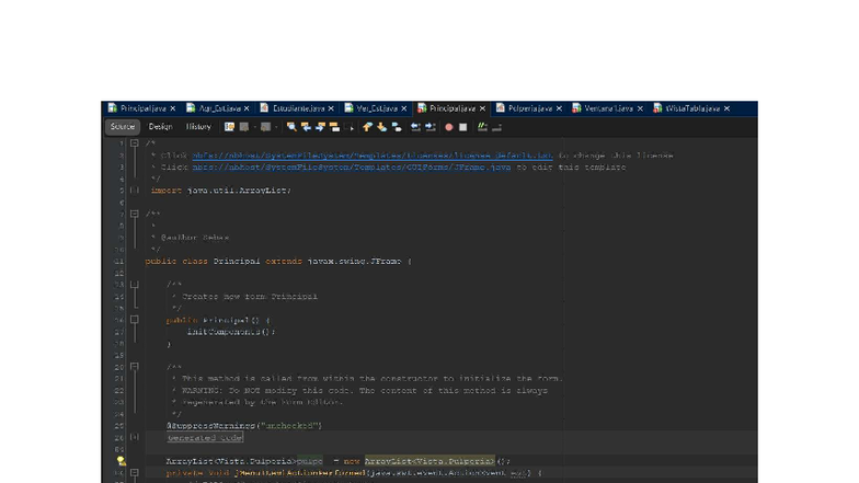Java Source Code Overview for Doc3 - Ejercicio - Studocu