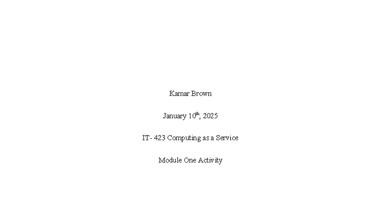 IT 423 Module One Activity: On-Premises vs Cloud-Based Solutions ...