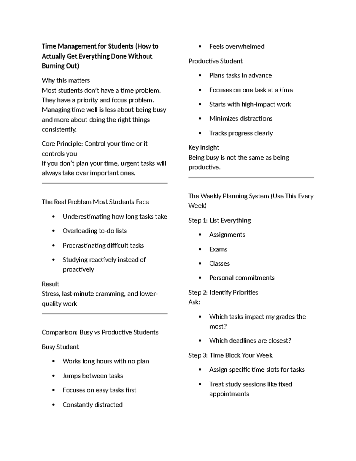 Effective Time Management Strategies for Students: A Guide - Studocu