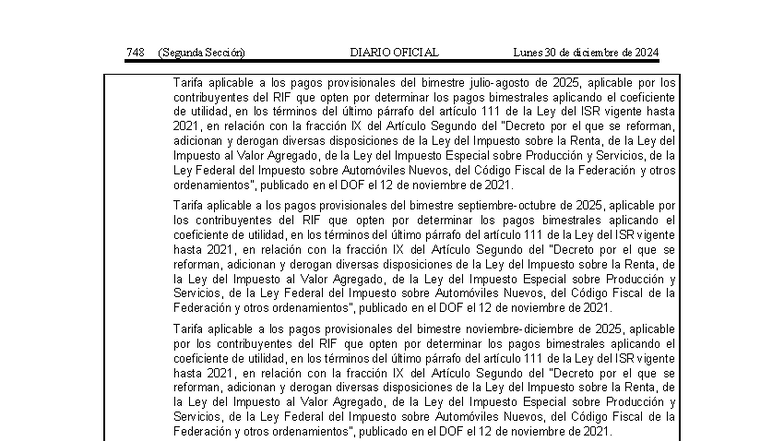 ISR 2025 - Tarifas para Pagos Provisionales y Retenciones - Studocu