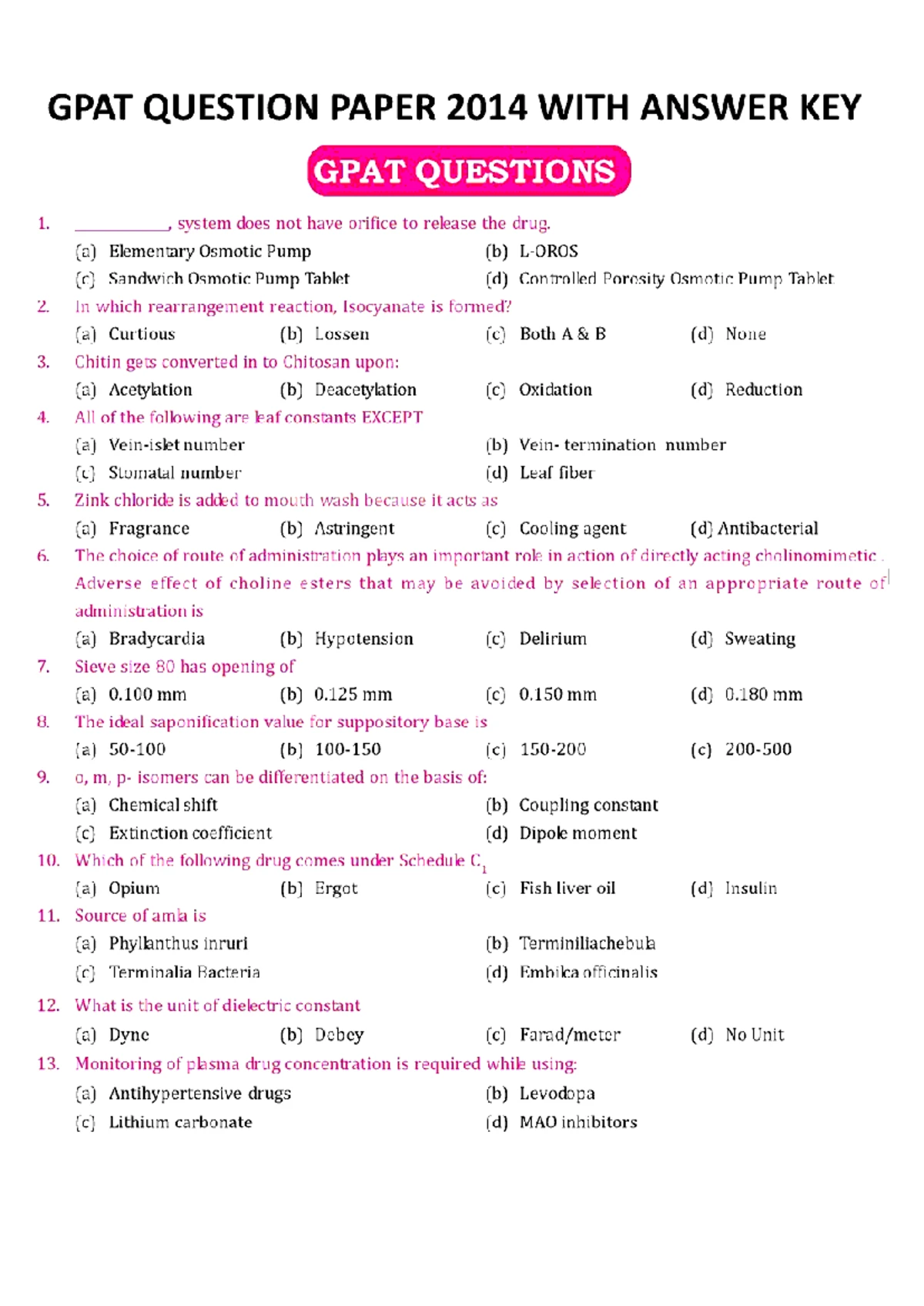 Final Exam - Cosmetic Science Overview and Applications - Studocu