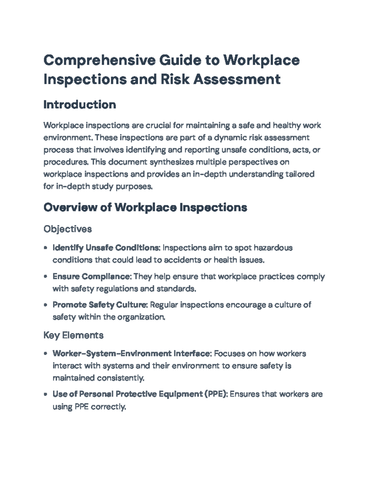 Comprehensive Guide on Workplace Inspections and Risk Assessment ...