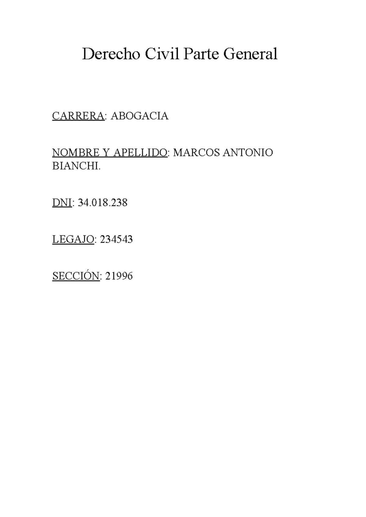 Actividad 1 en Derecho Civil: Principio de Buena Fe y su Aplicación - Document Preview