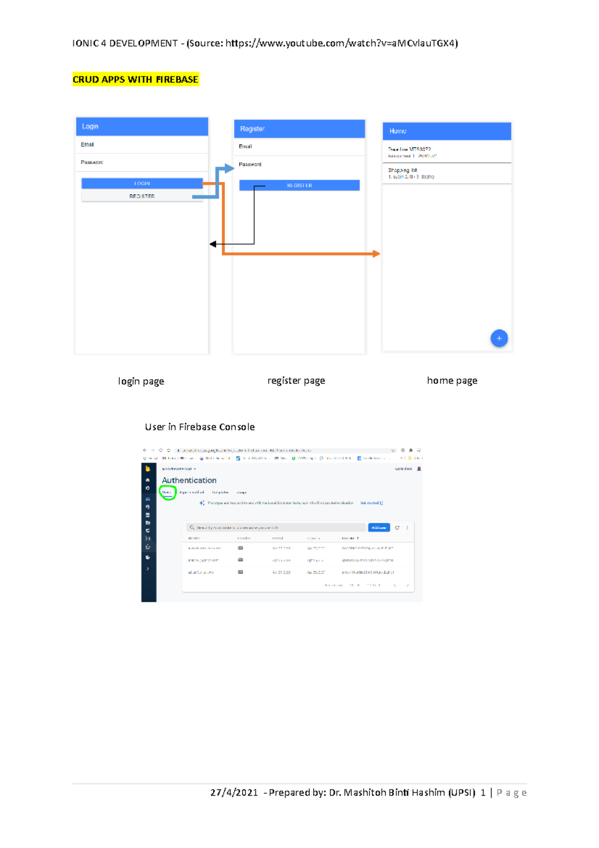 MTS3072 Firebase CRUD Application Development Guide - Studocu