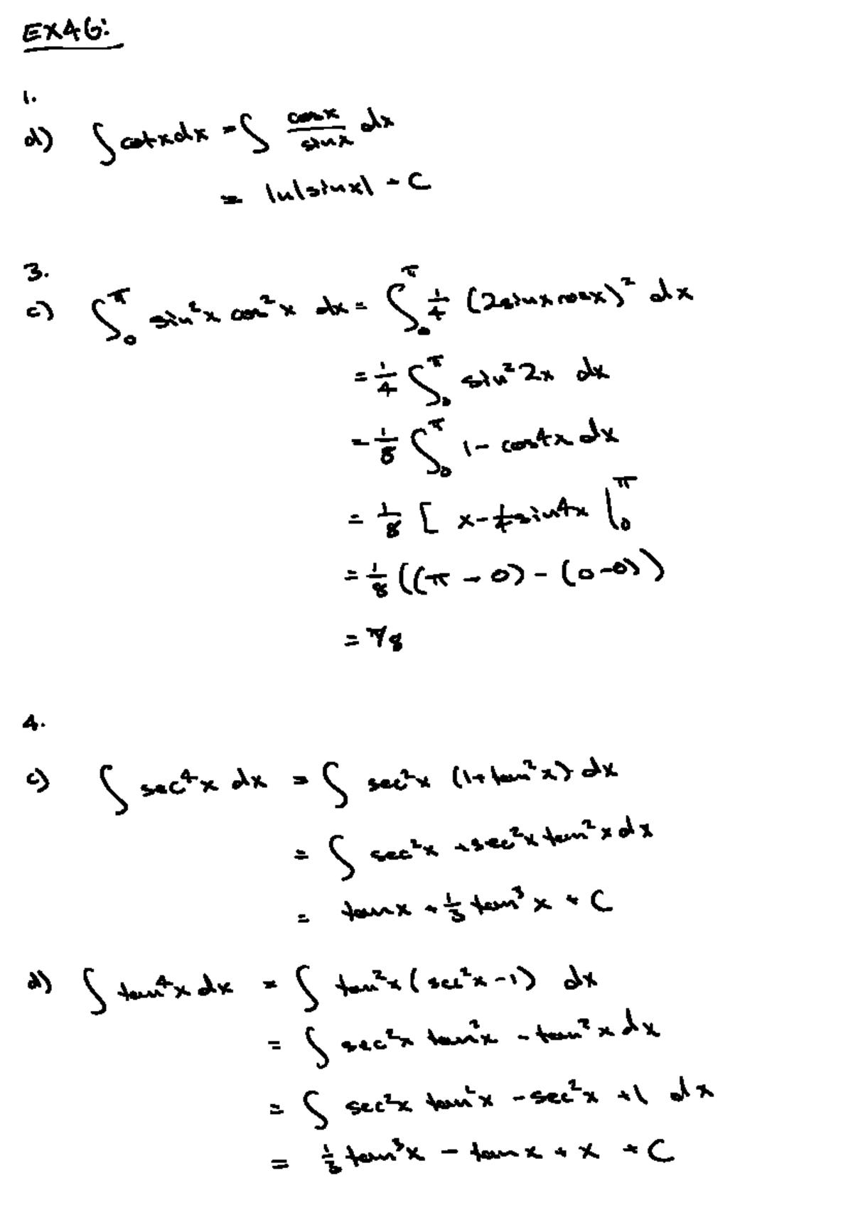 Lesson 18 Homework Solutions for Calculus Integration Techniques - Studocu