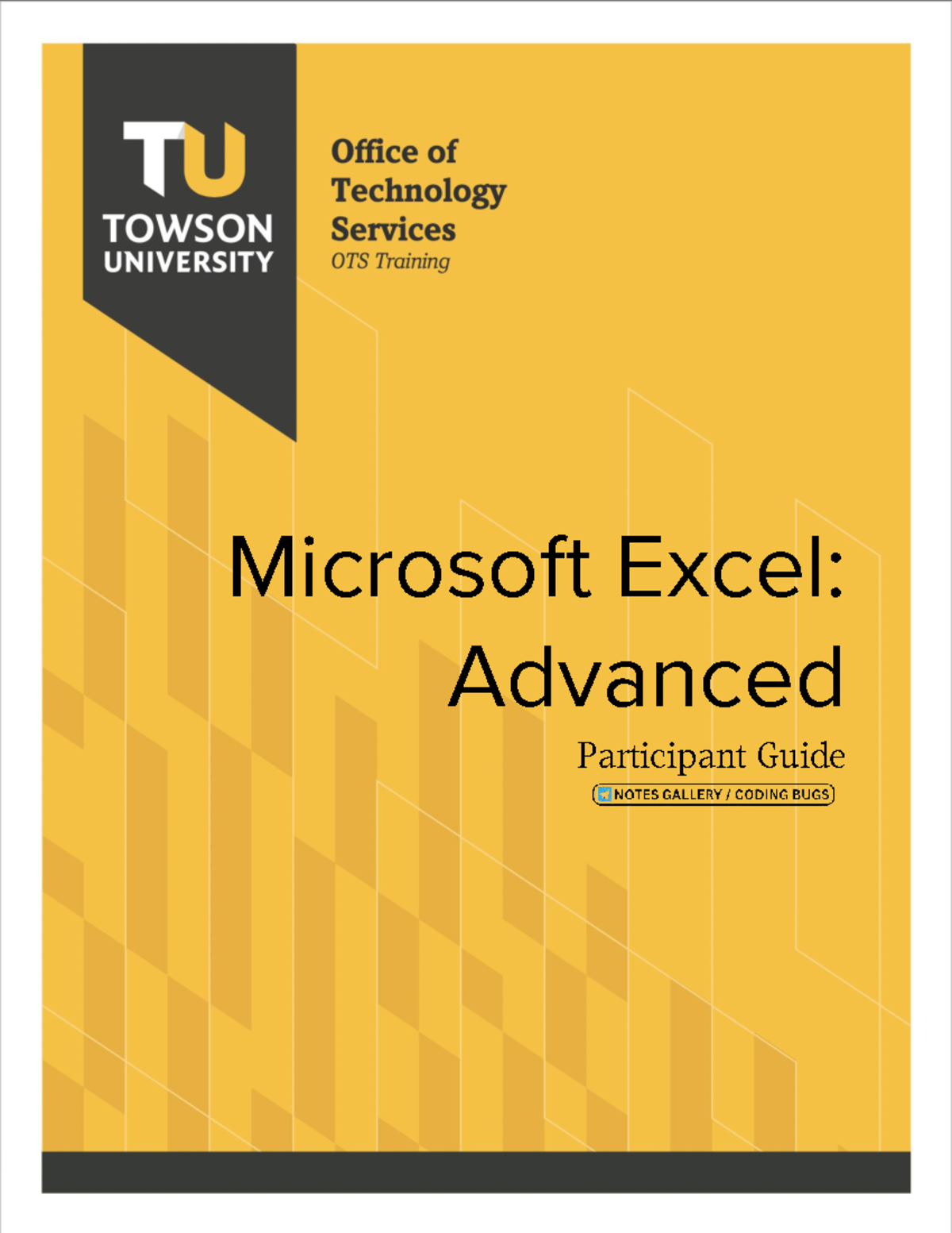 Excel 🍁 - Microsoft Excel: Advanced Participant Guide OTS Publication ...