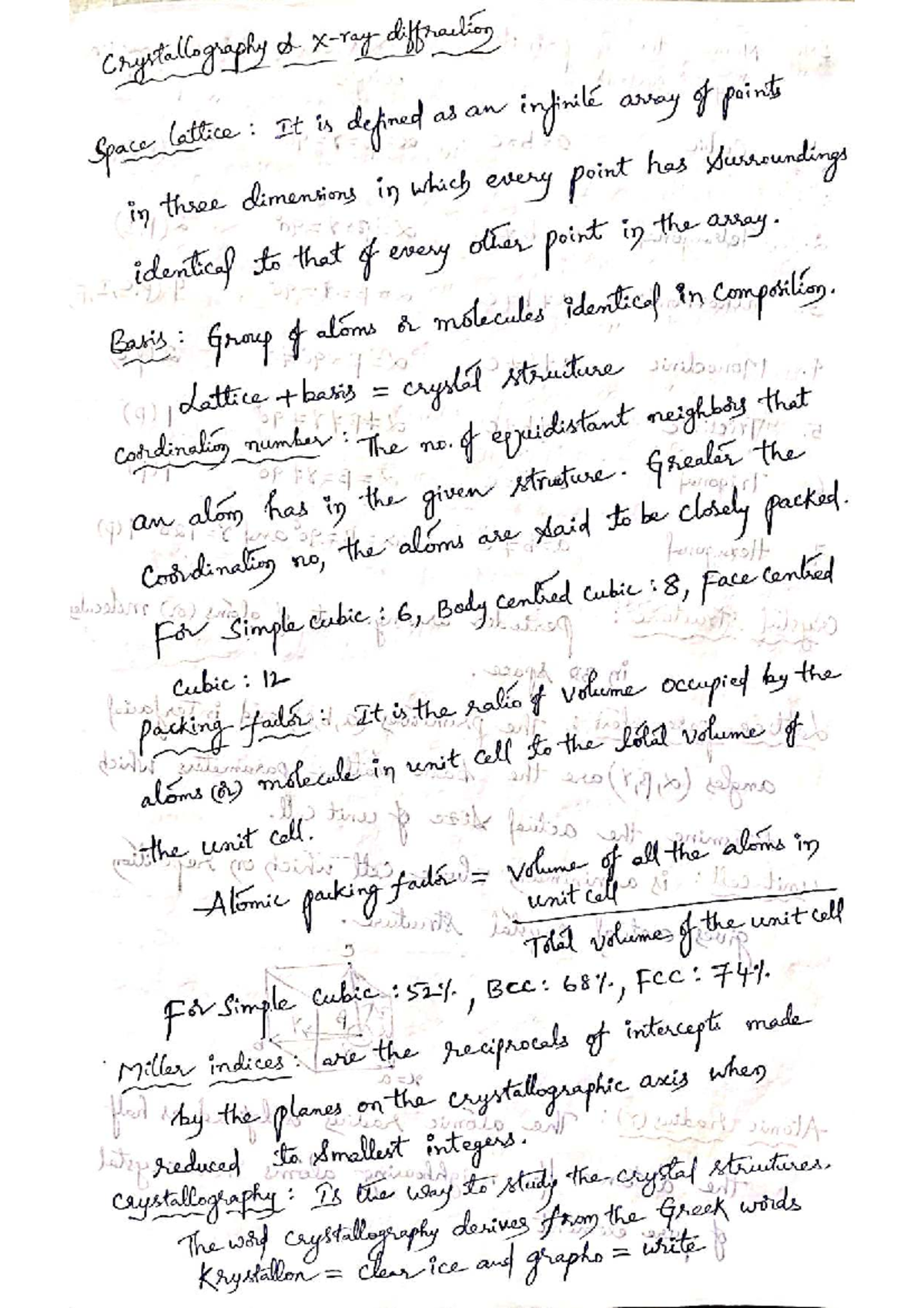 Crystallography and X-ray Diffraction Notes (Course Code: CRY 101 ...
