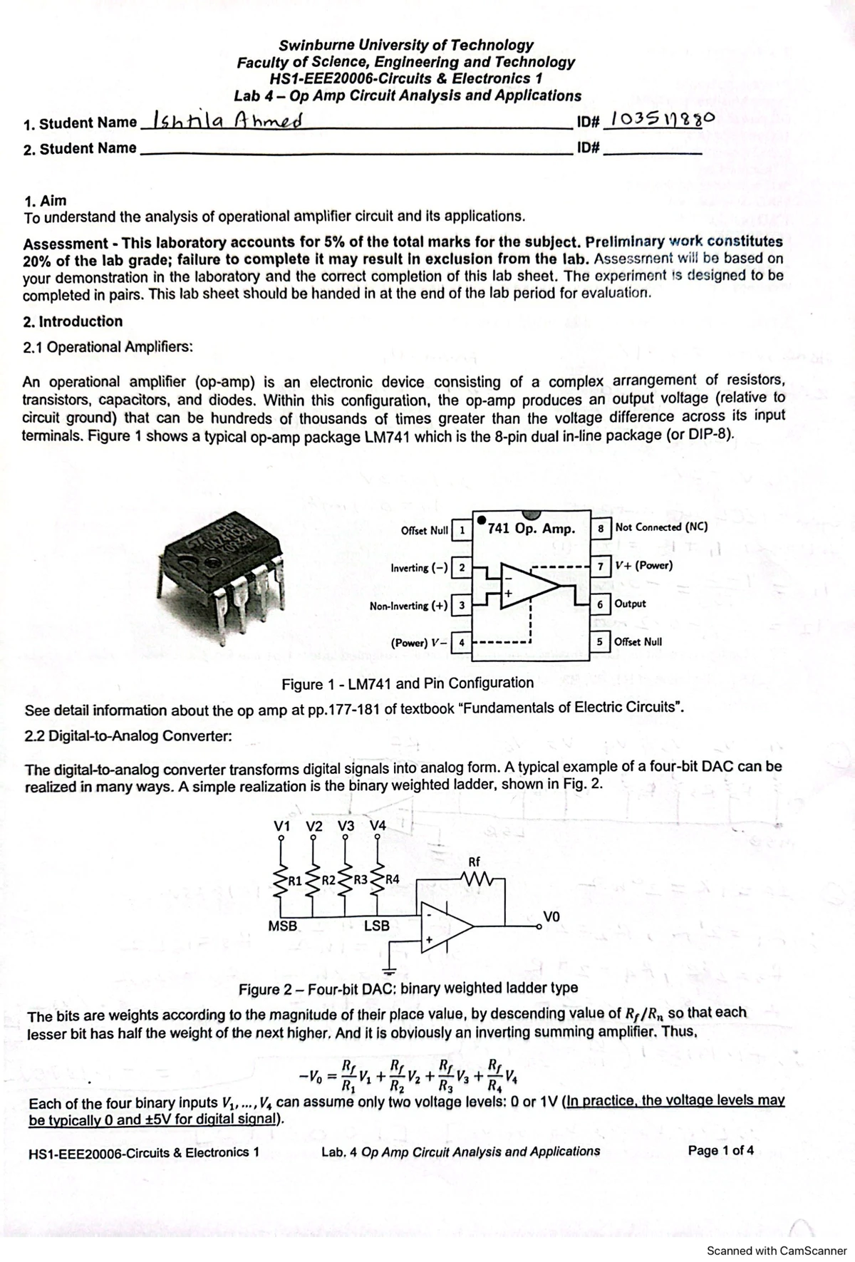 Lab 3 EE2000 - Summary of Biomedical & Physical Sciences 1 - Studocu