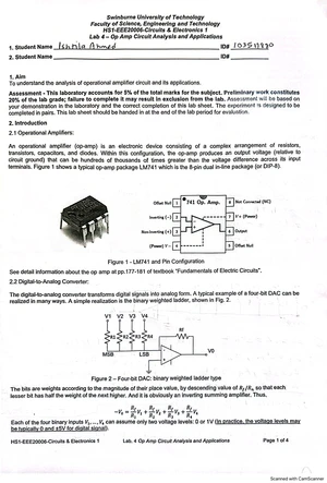 Lab 3 EE2000 - Summary of Biomedical & Physical Sciences 1 - Studocu