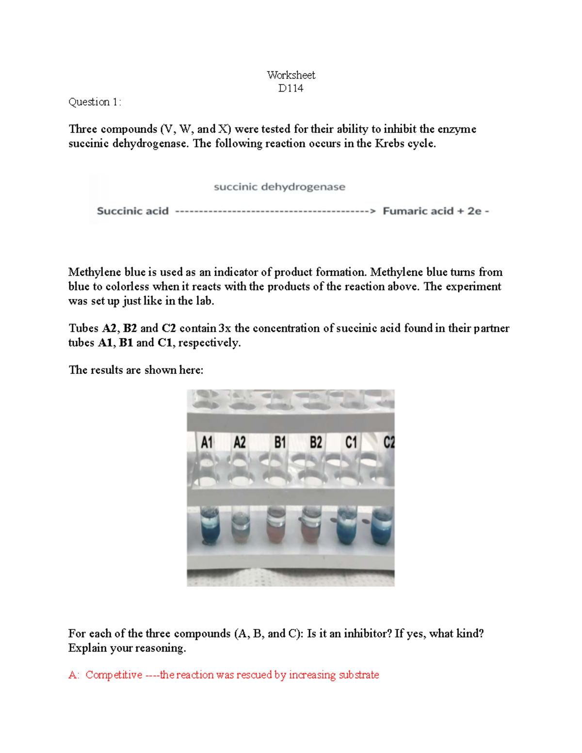 Worksheet Lab Answers 114: Enzyme Inhibition & Digestion Questions ...